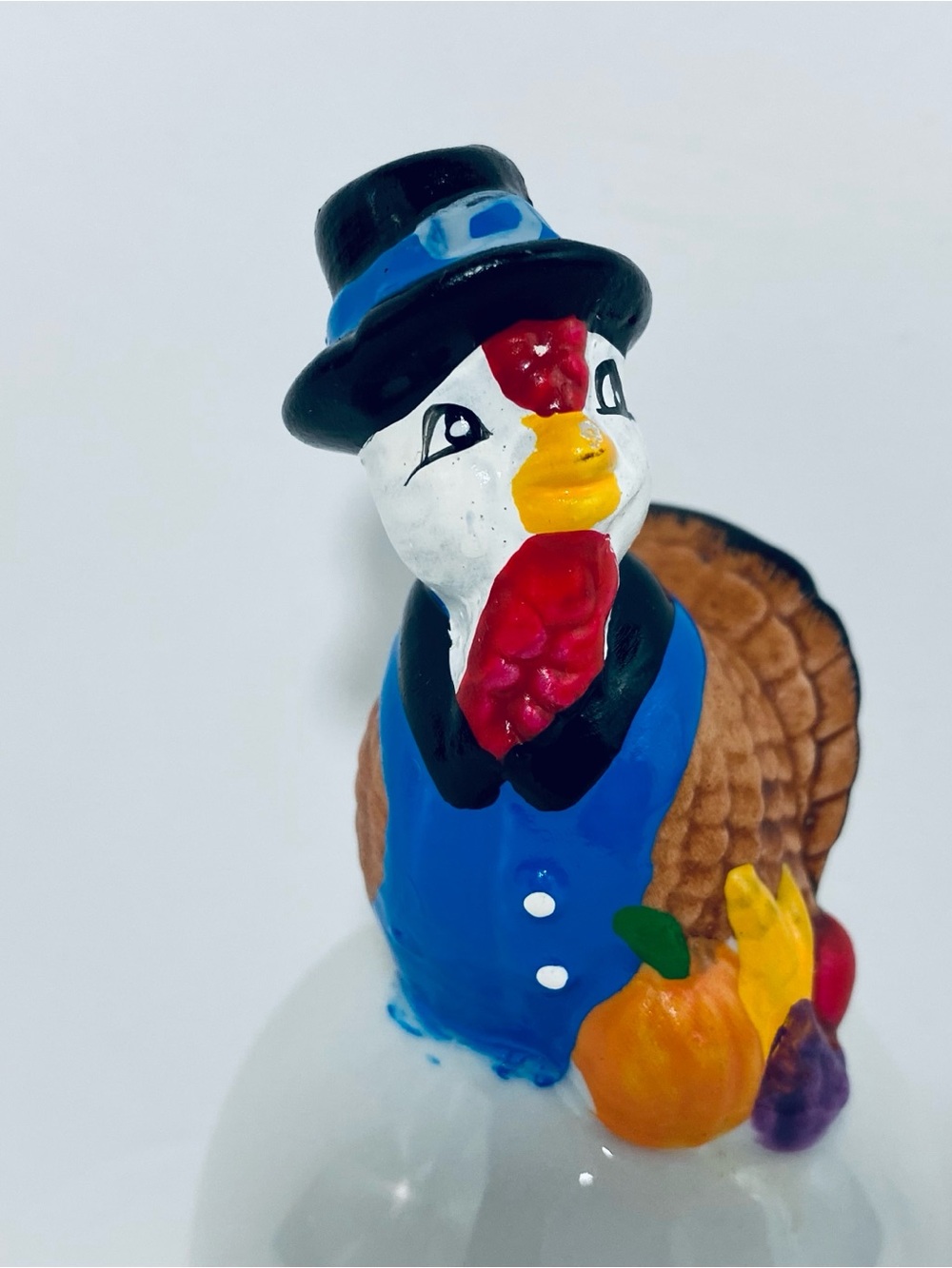 Thanksgiving Turkey Porcelain Handbell Pumpkin Clapper K's Collection NWT - Picture 6 of 12